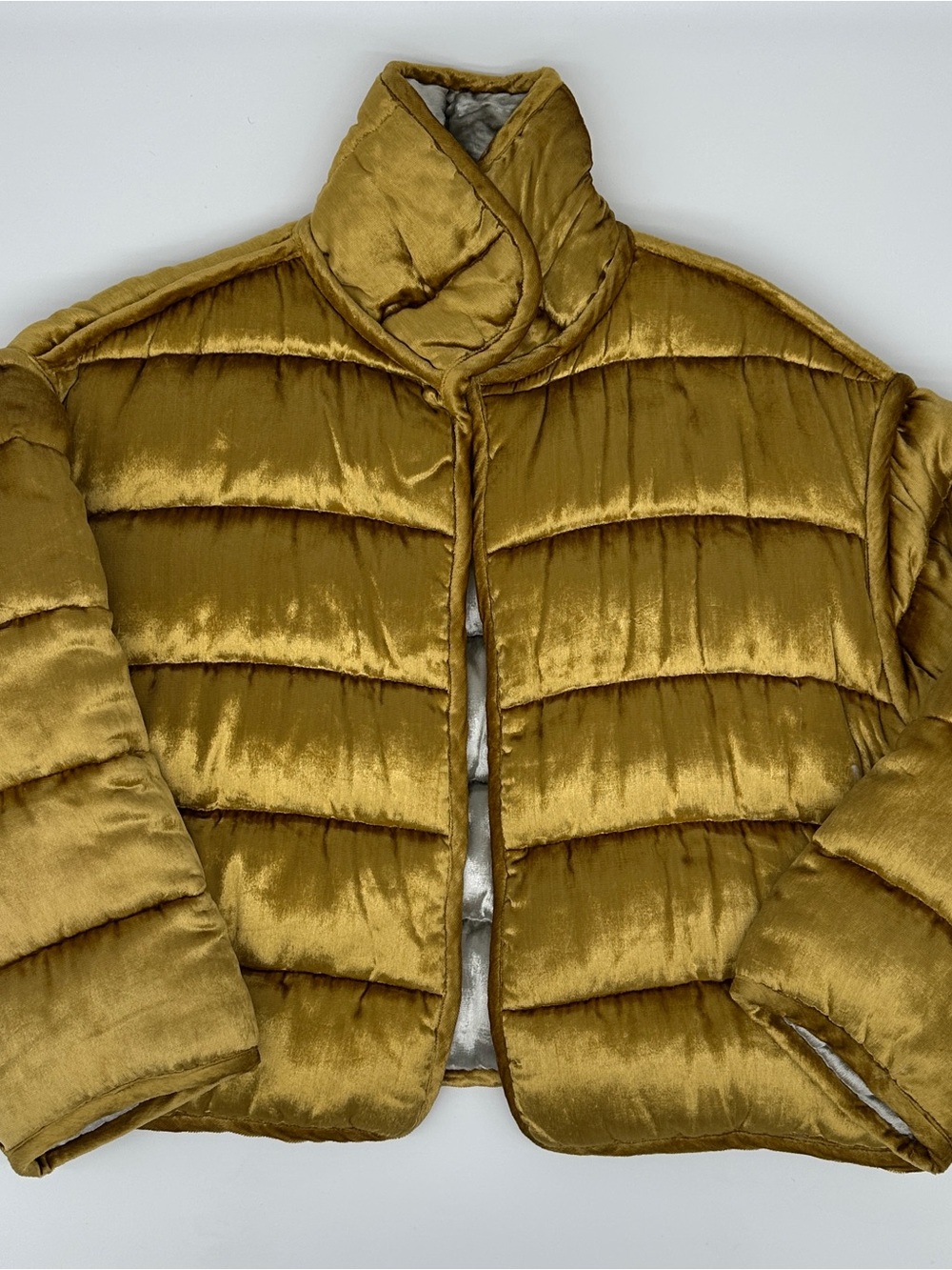 Women’s Quilted Puffer Jacket in Mustard